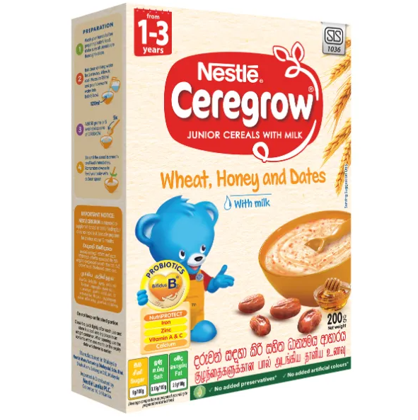NestleCeregrow Cereal Wheat Honey & Dates 1-3Years 200G