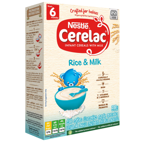 NestleCerelac Cereal Rice And Milk From 6 Months 200G-