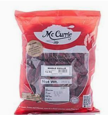 Whole Dry Chilli 100G - Mccurrie